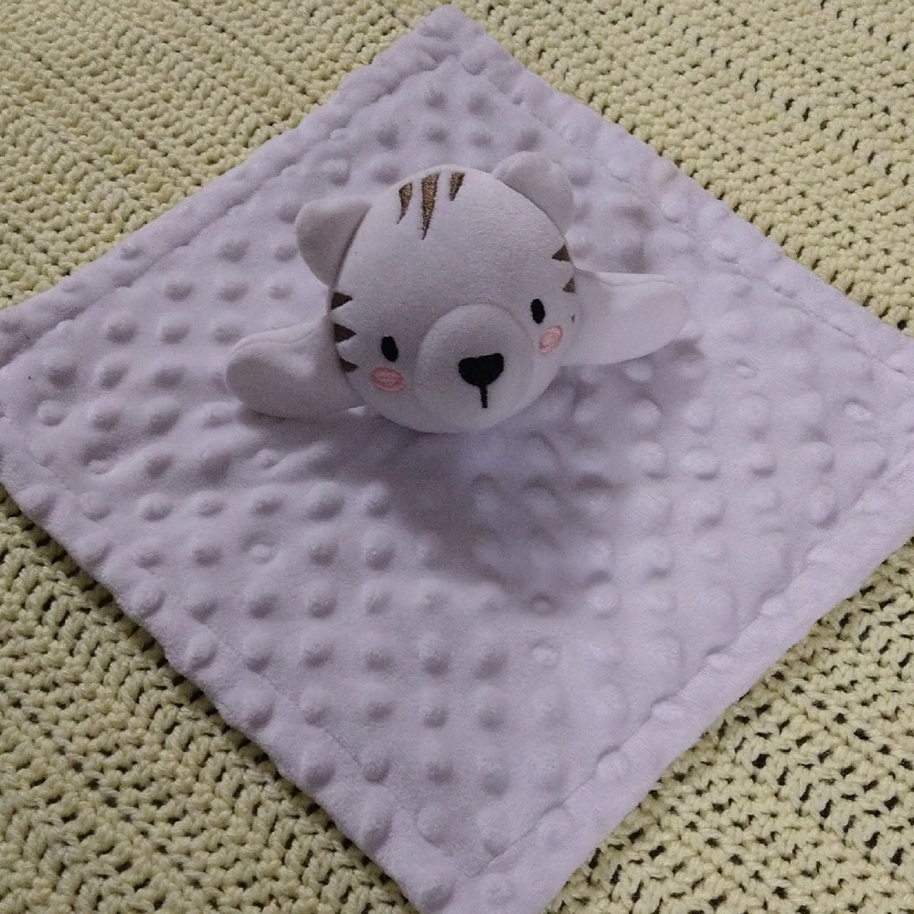 Plush Lilac Tiger Lovey Blanket - Soft Comfort for Kids